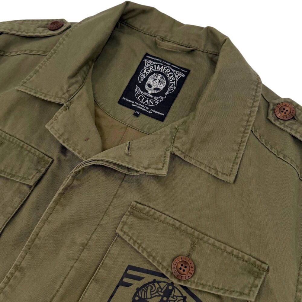 Grimfrost Clan Men's Cotton Twill Field Jacket Green XXL